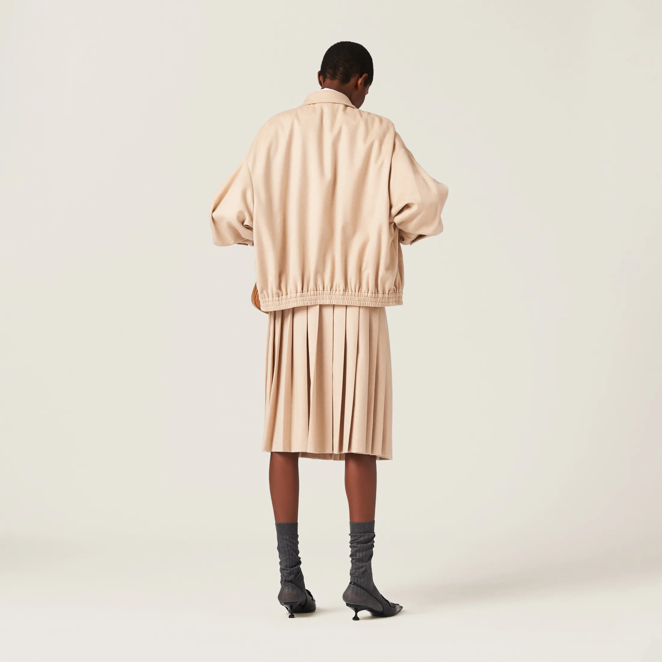 Sand Beige Velour Skirt | Miu Miu