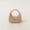 Sand Beige Wander Matelassé Nappa Leather Hobo Bag | Miu Miu