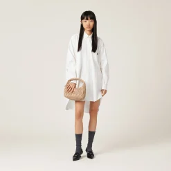 Sand Beige Wander Matelassé Nappa Leather Hobo Bag | Miu Miu