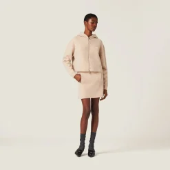 Sand Beige Wool And Cashmere Skirt | Miu Miu