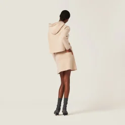 Sand Beige Wool And Cashmere Skirt | Miu Miu
