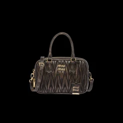 Sand/coffee Arcadie Matelassé Nappa Leather Bag | Miu Miu