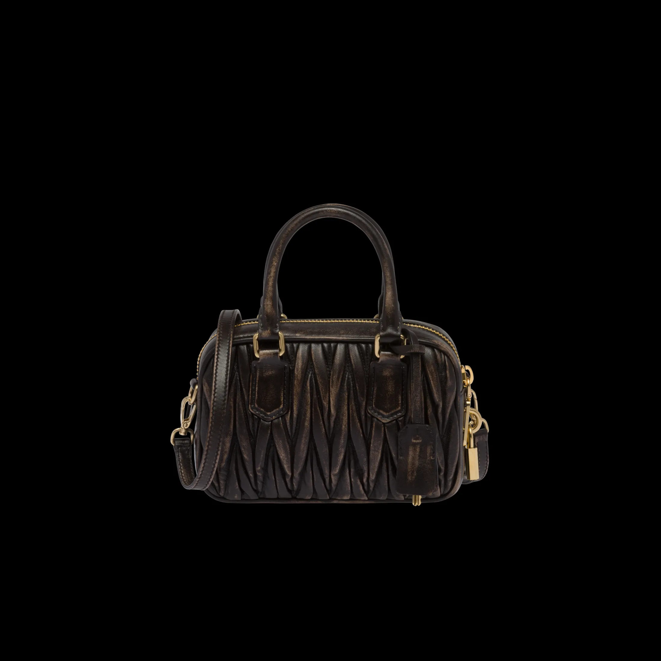 Sand/coffee Arcadie Matelassé Nappa Leather Bag | Miu Miu