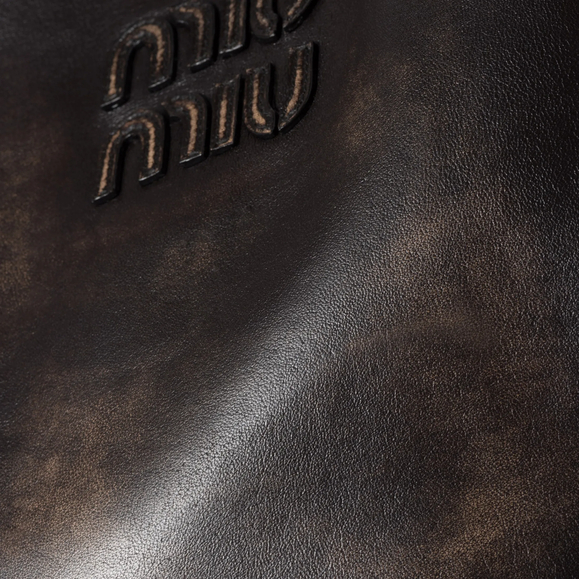Sand/coffee Ivy Leather Bag | Miu Miu