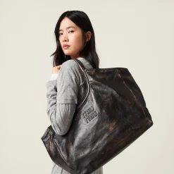 Sand/coffee Leather Tote Bag | Miu Miu
