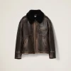 Sand/coffee Nappa Leather Jacket | Miu Miu