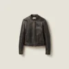 Sand/coffee Nappa Leather Jacket | Miu Miu