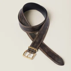 Sand/coffee Nappa Leather Belt | Miu Miu