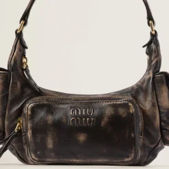 Sand/coffee Nappa Leather Pocket Bag | Miu Miu