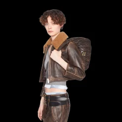 Sand/coffee Wander Matelassé Nappa Leather Hobo Bag | Miu Miu