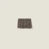 Sand+tobacco Houndstooth Check Skirt | Miu Miu