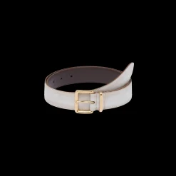 Sand/white Nappa Leather Belt | Miu Miu
