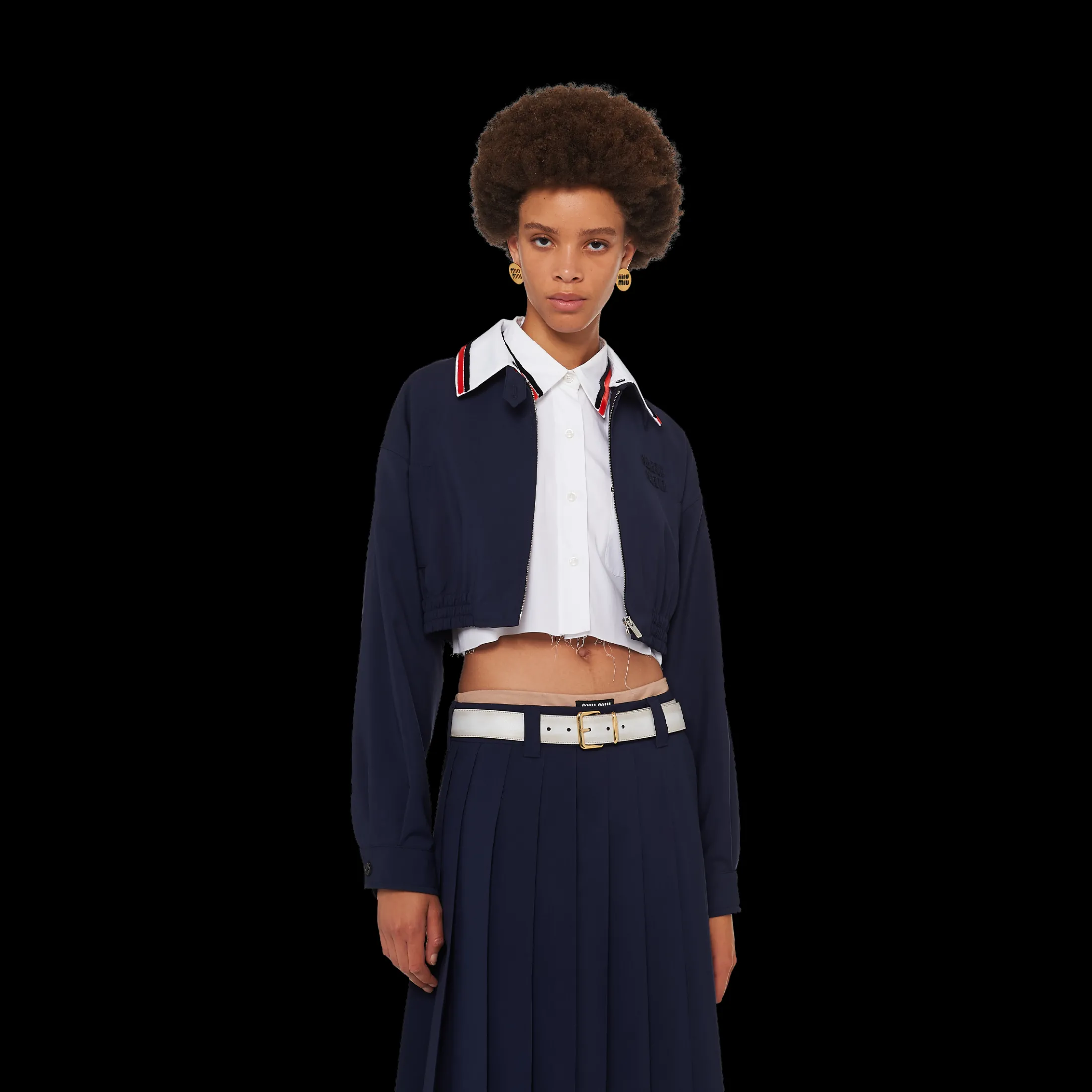 Sand/white Nappa Leather Belt | Miu Miu