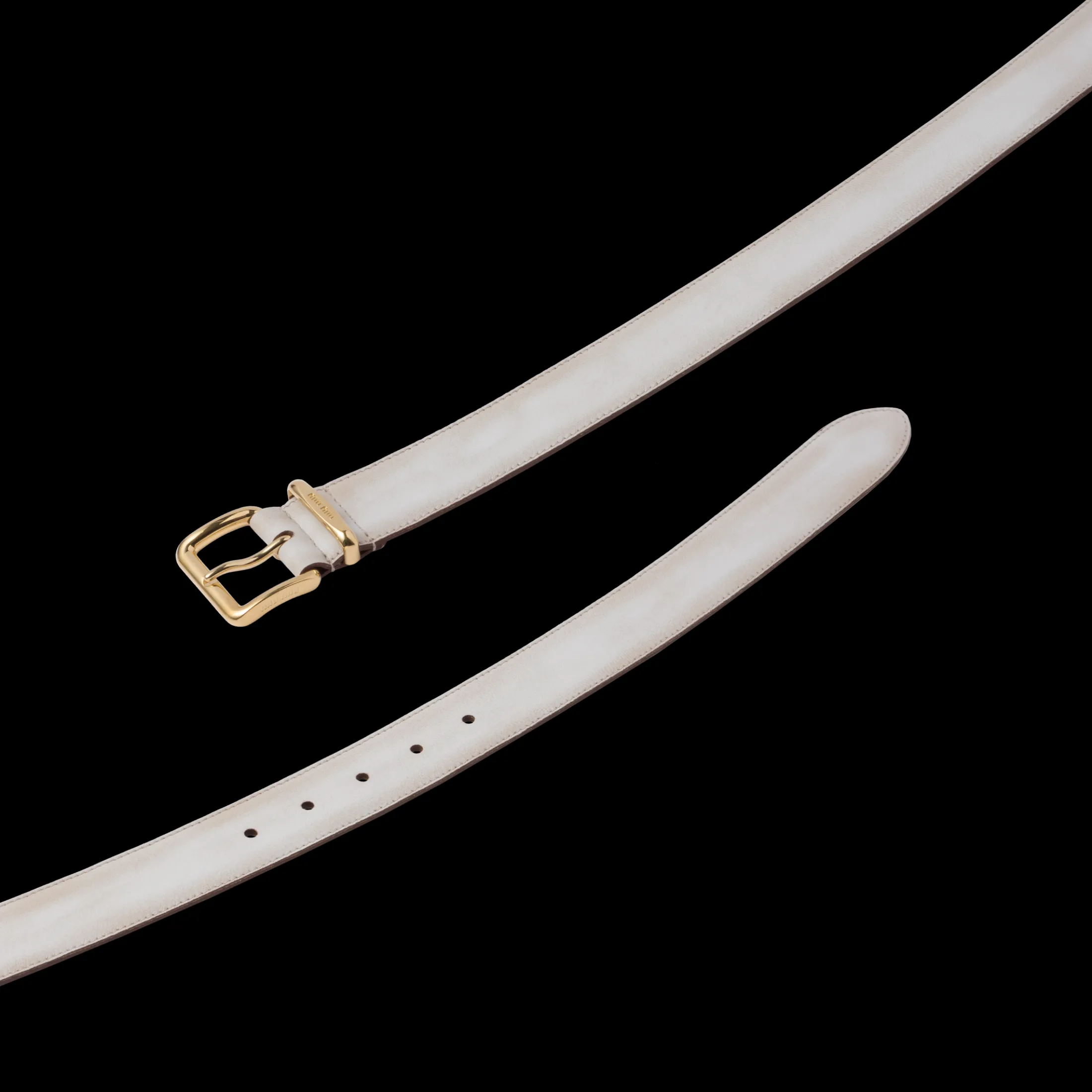 Sand/white Nappa Leather Belt | Miu Miu