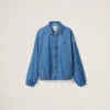Sapphire Blue Chambray Blouson Jacket | Miu Miu