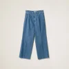 Sapphire Blue Chambray Denim Pants | Miu Miu