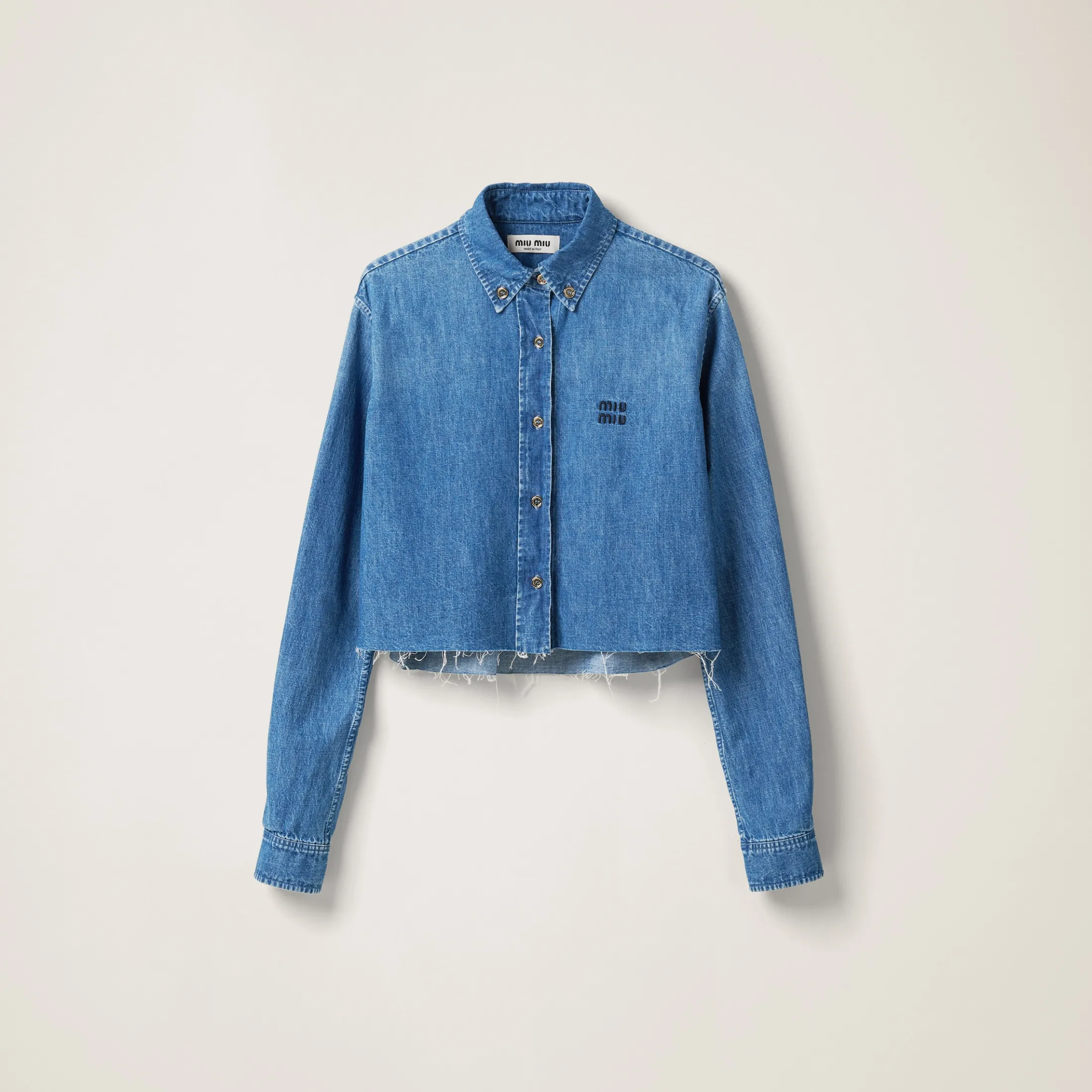 Sapphire Blue Chambray Shirt | Miu Miu