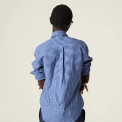 Sapphire Blue Checked Shirt | Miu Miu