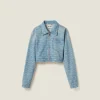 Sapphire Blue Denim Blouson Jacket | Miu Miu