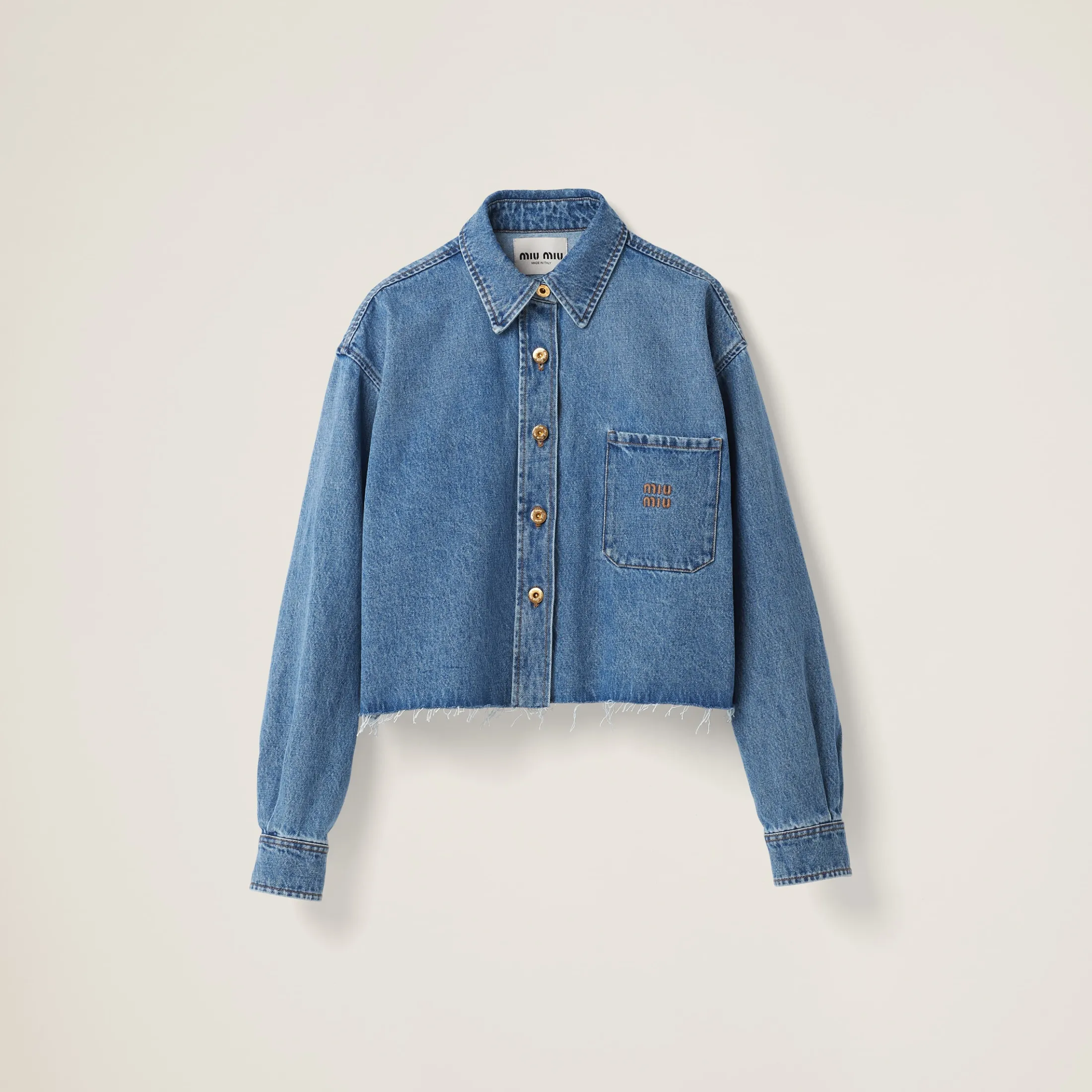 Sapphire Blue Denim Blouson Jacket | Miu Miu