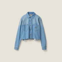 Sapphire Blue Denim Blouson Jacket | Miu Miu