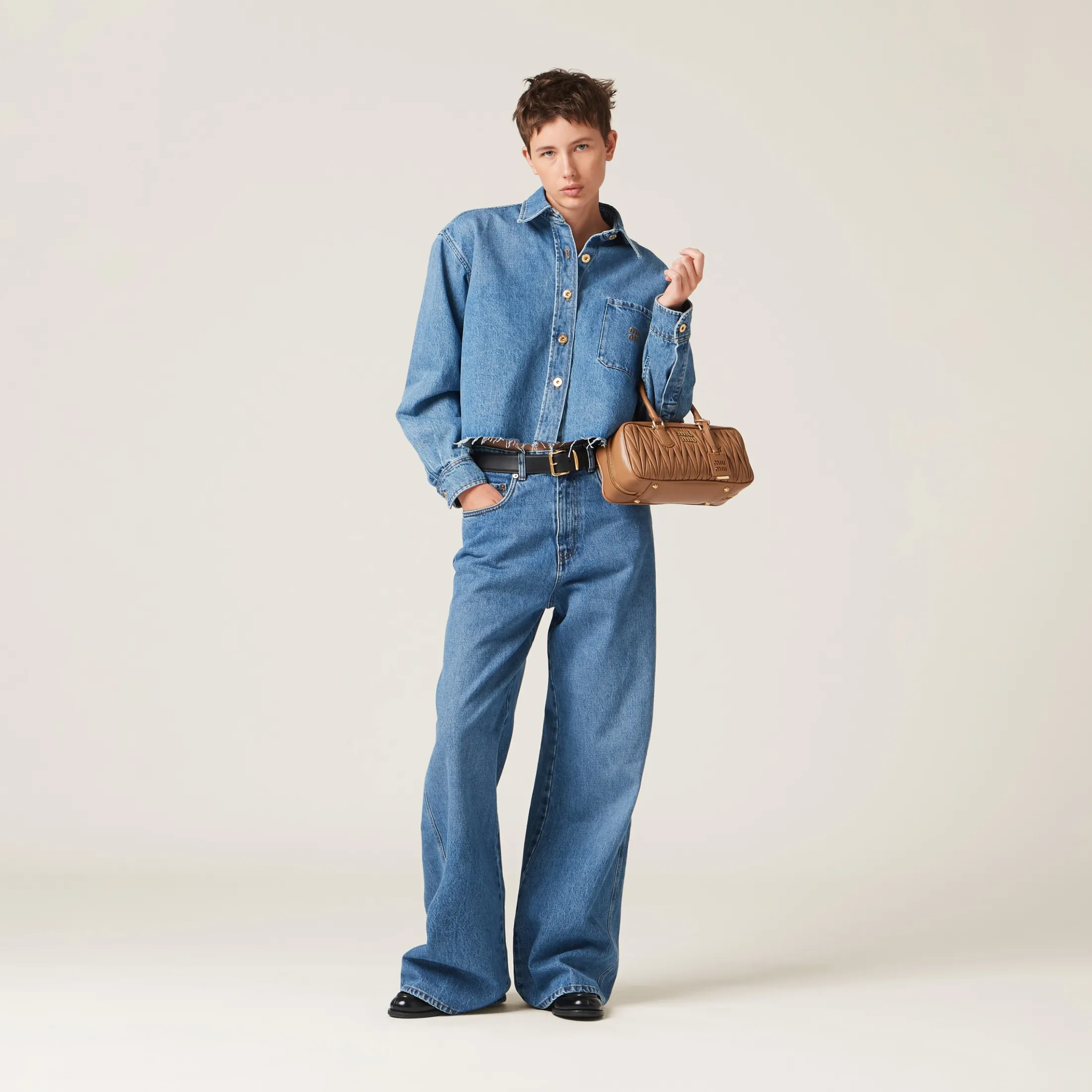 Sapphire Blue Denim Blouson Jacket | Miu Miu