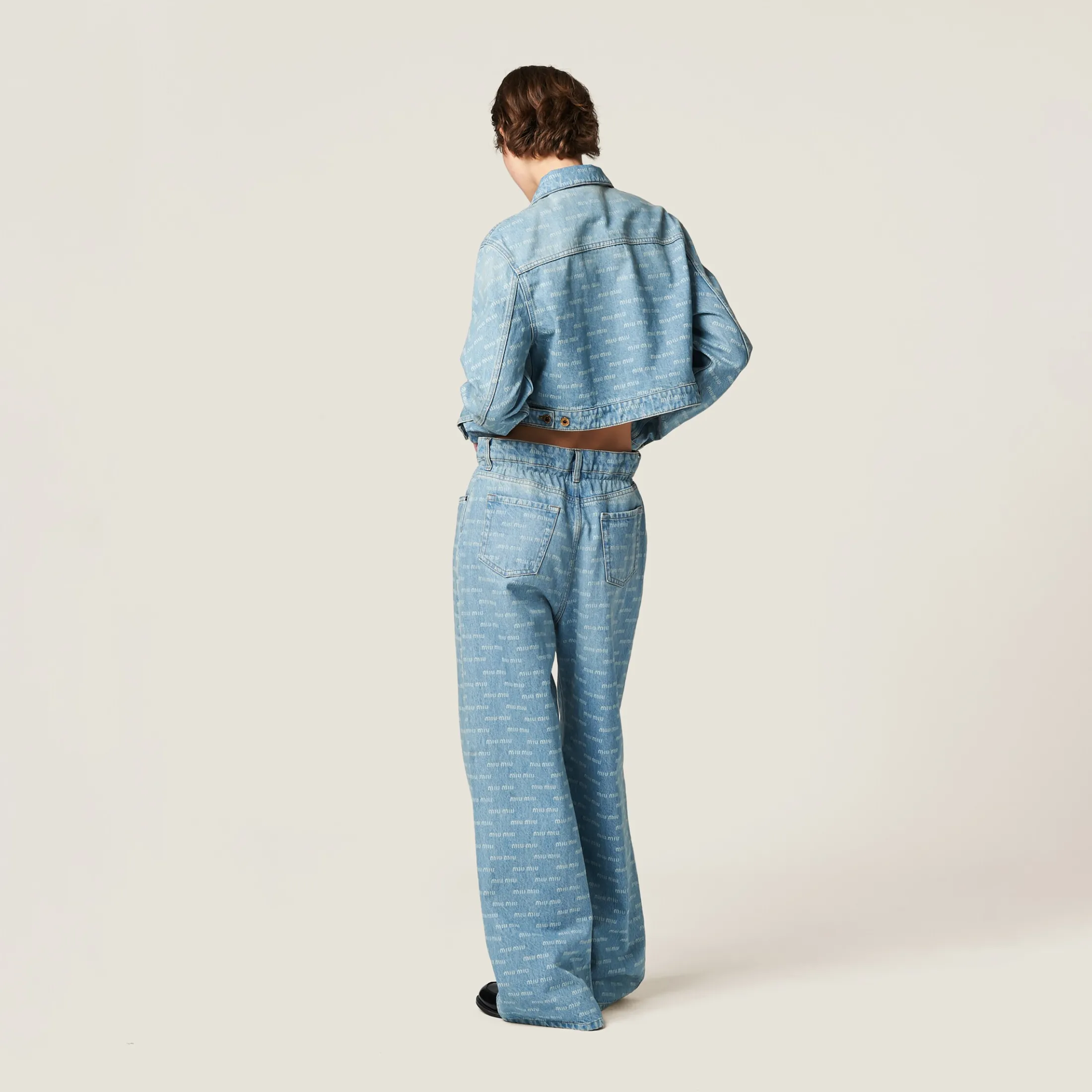Sapphire Blue Denim Blouson Jacket | Miu Miu