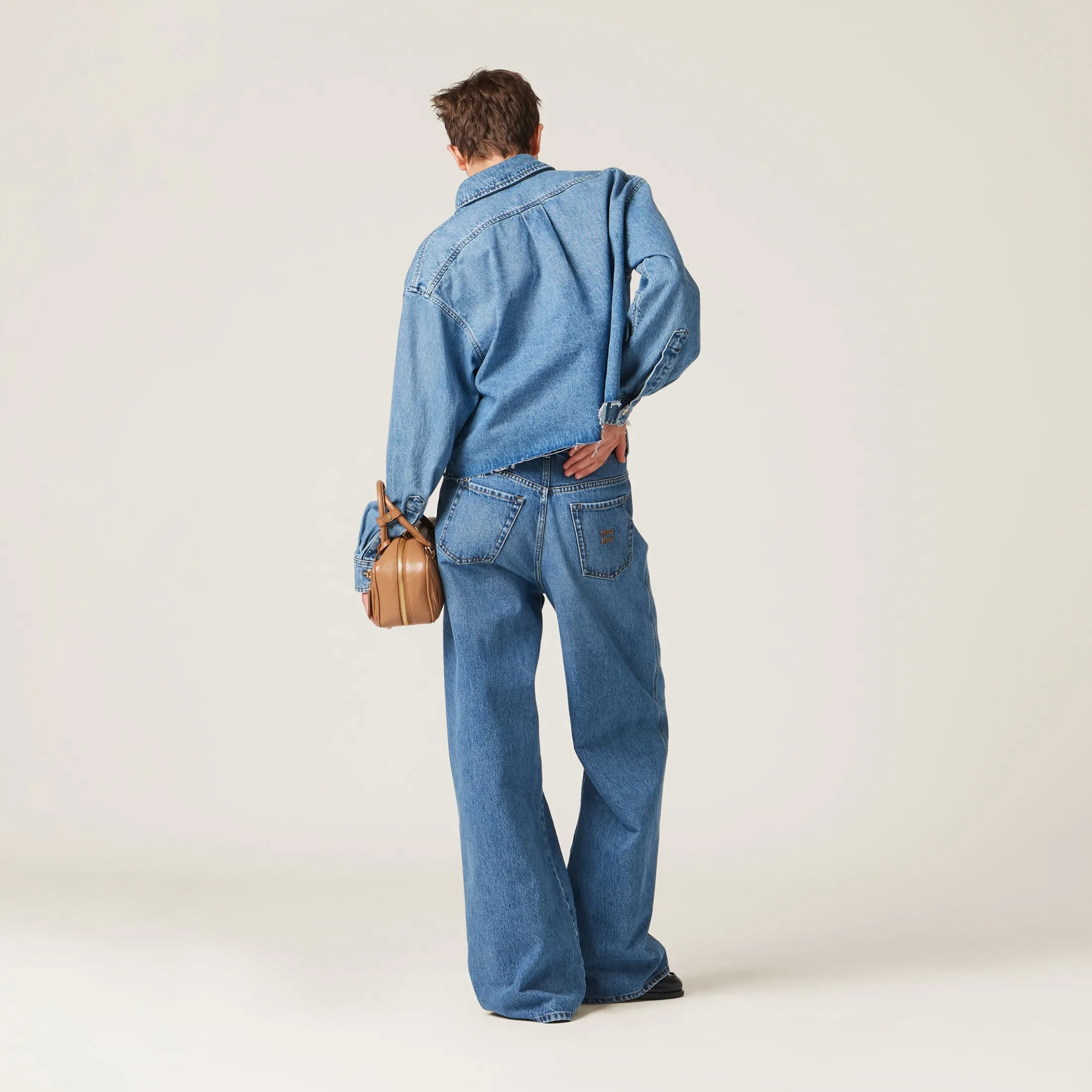Sapphire Blue Denim Blouson Jacket | Miu Miu