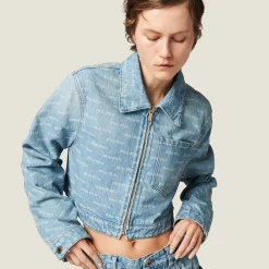 Sapphire Blue Denim Blouson Jacket | Miu Miu