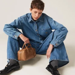 Sapphire Blue Denim Blouson Jacket | Miu Miu