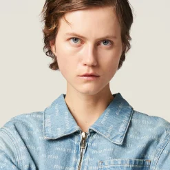 Sapphire Blue Denim Blouson Jacket | Miu Miu