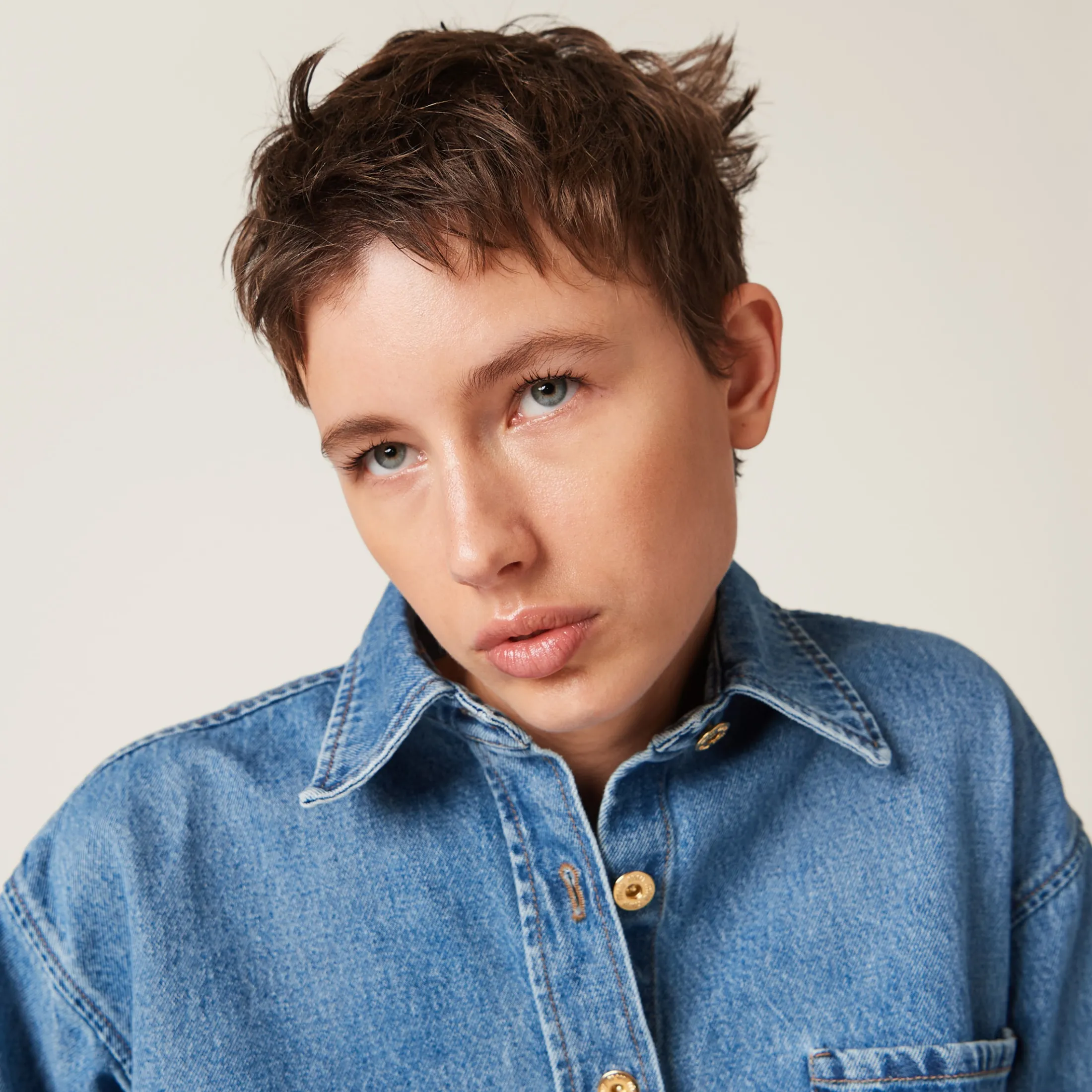 Sapphire Blue Denim Blouson Jacket | Miu Miu
