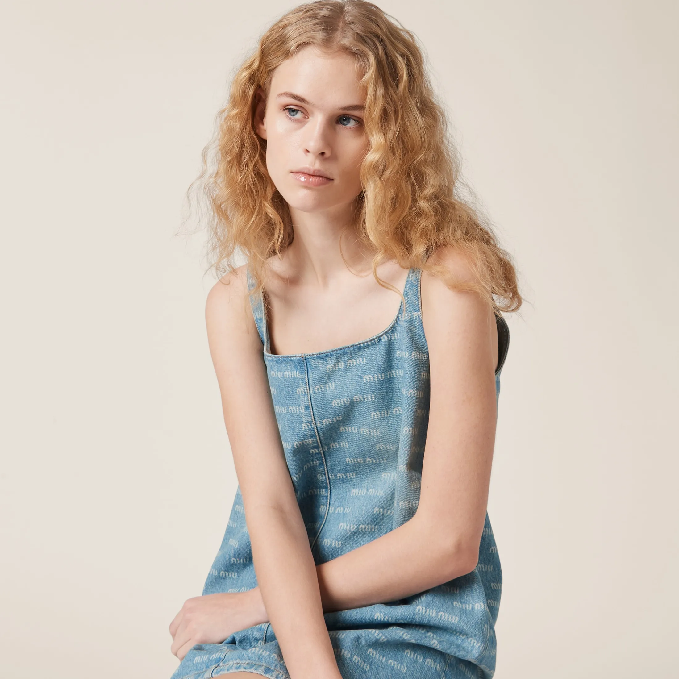 Sapphire Blue Denim Dress | Miu Miu