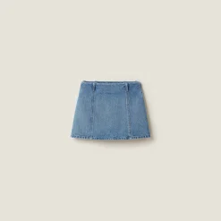 Sapphire Blue Denim Miniskirt | Miu Miu
