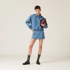 Sapphire Blue Denim Miniskirt | Miu Miu