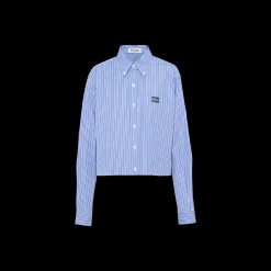 Sapphire Blue Poplin Shirt | Miu Miu
