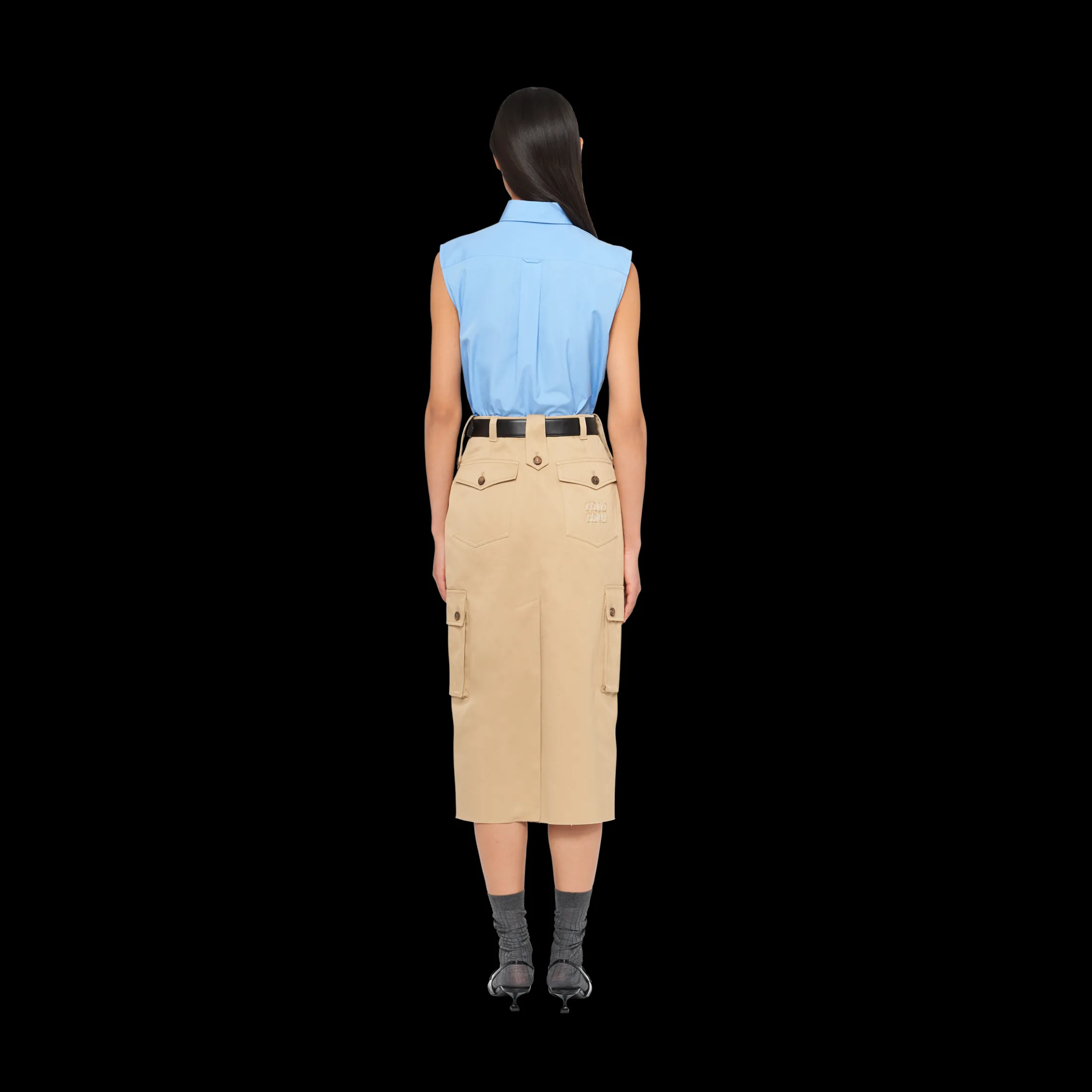 Sapphire Blue Poplin Shirt | Miu Miu