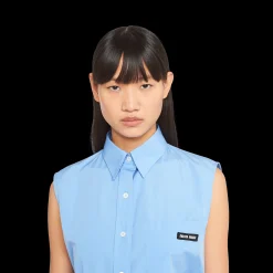 Sapphire Blue Poplin Shirt | Miu Miu