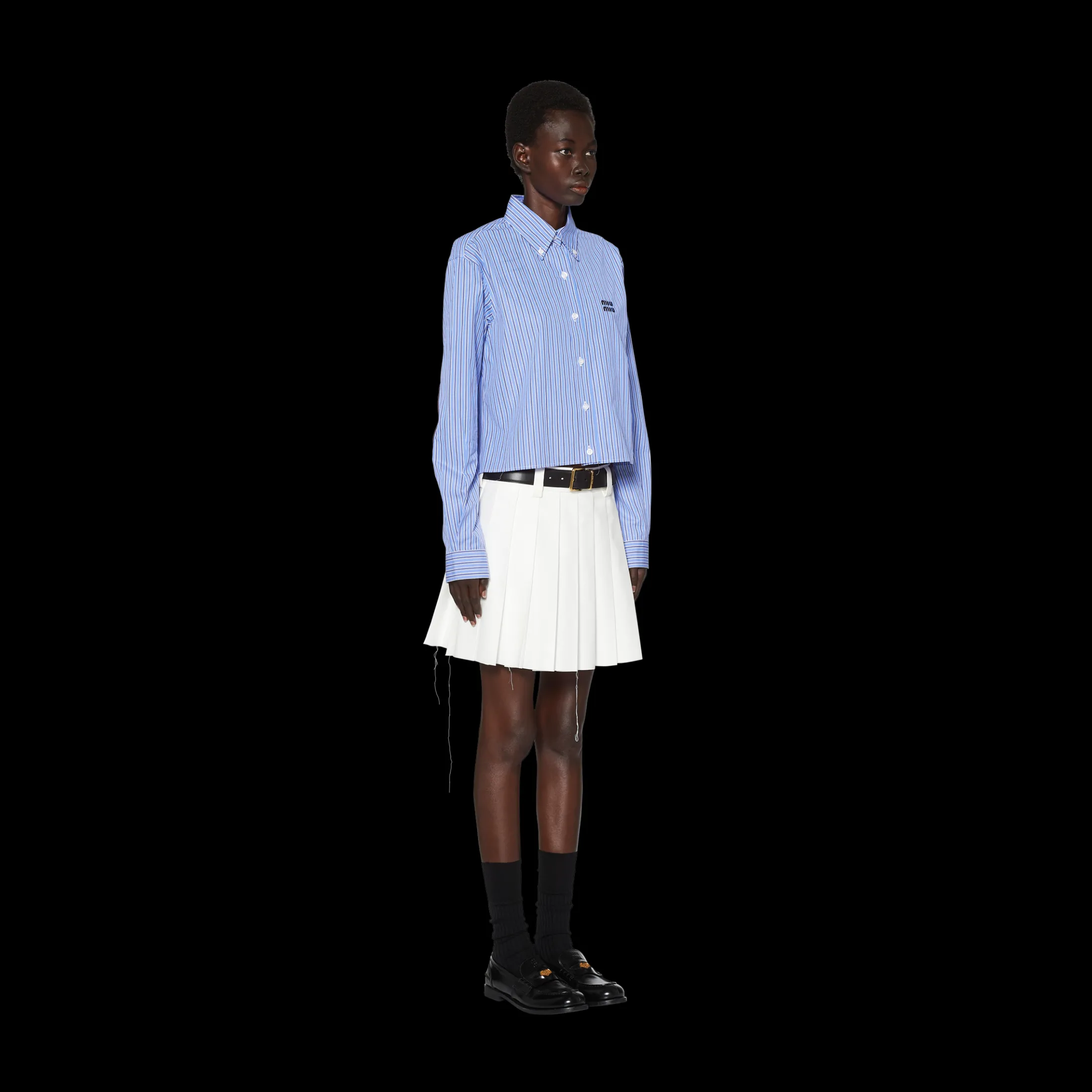 Sapphire Blue Poplin Shirt | Miu Miu