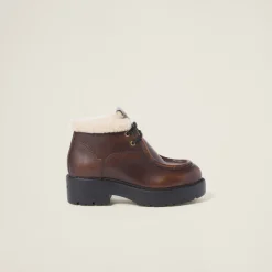 Sienna Fumé Leather Booties | Miu Miu
