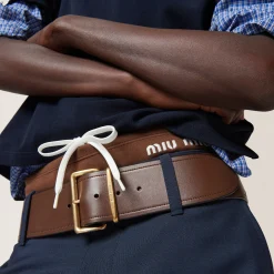 Sienna Leather Belt | Miu Miu