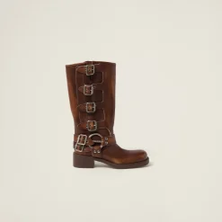 Sienna Leather Boots | Miu Miu