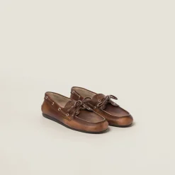 Sienna Unlined Bleached Leather Loafers | Miu Miu
