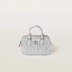 Silver Arcadie Matelassé Nappa Leather Mini-bag | Miu Miu