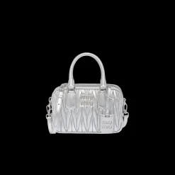 Silver Arcadie Matelassé Nappa Leather Bag | Miu Miu