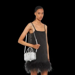 Silver Arcadie Matelassé Nappa Leather Bag | Miu Miu