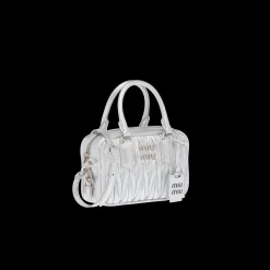 Silver Arcadie Matelassé Nappa Leather Bag | Miu Miu