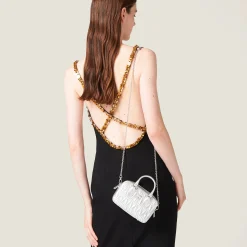 Silver Arcadie Matelassé Nappa Leather Mini-bag | Miu Miu