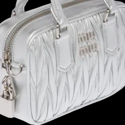 Silver Arcadie Matelassé Nappa Leather Bag | Miu Miu
