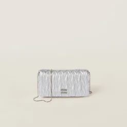 Silver Matelassé Nappa Leather Mini-bag | Miu Miu